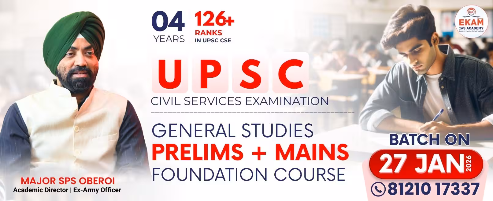 UPSC Civil Services GS Prelims and Mains Foundation Course Batch on 27 January 2026